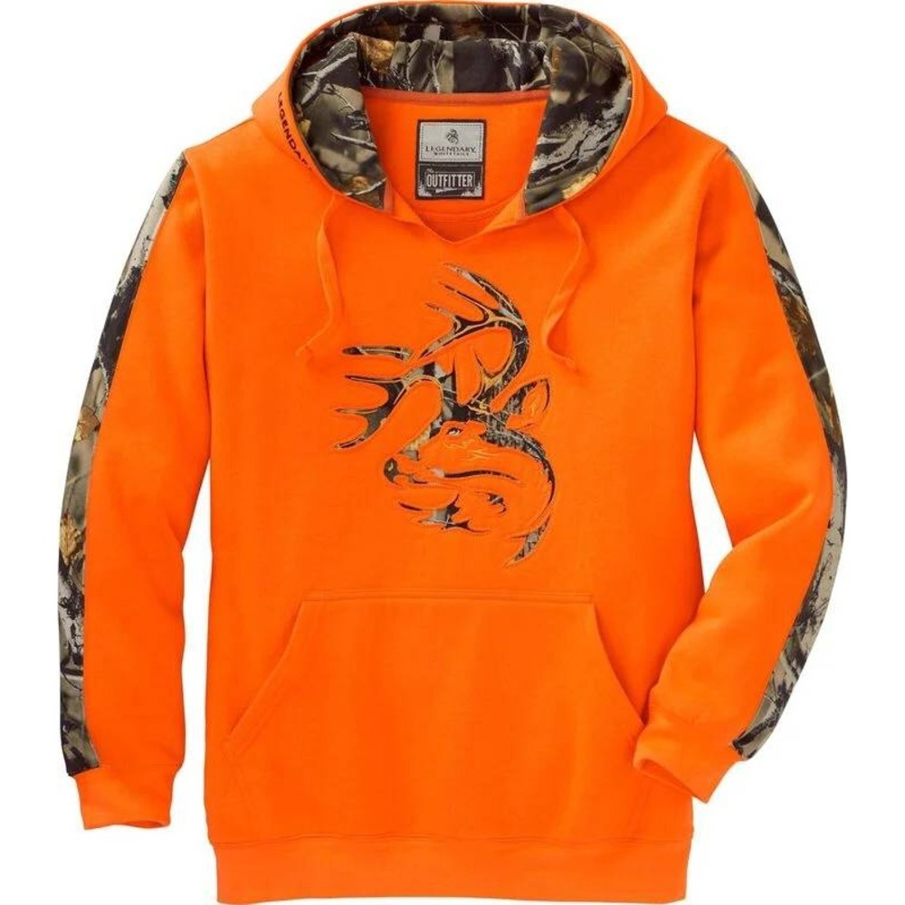 Legendary Whitetails Hoodie Mens XL Orange Buck Cutout Camo Insert Camo Hunting